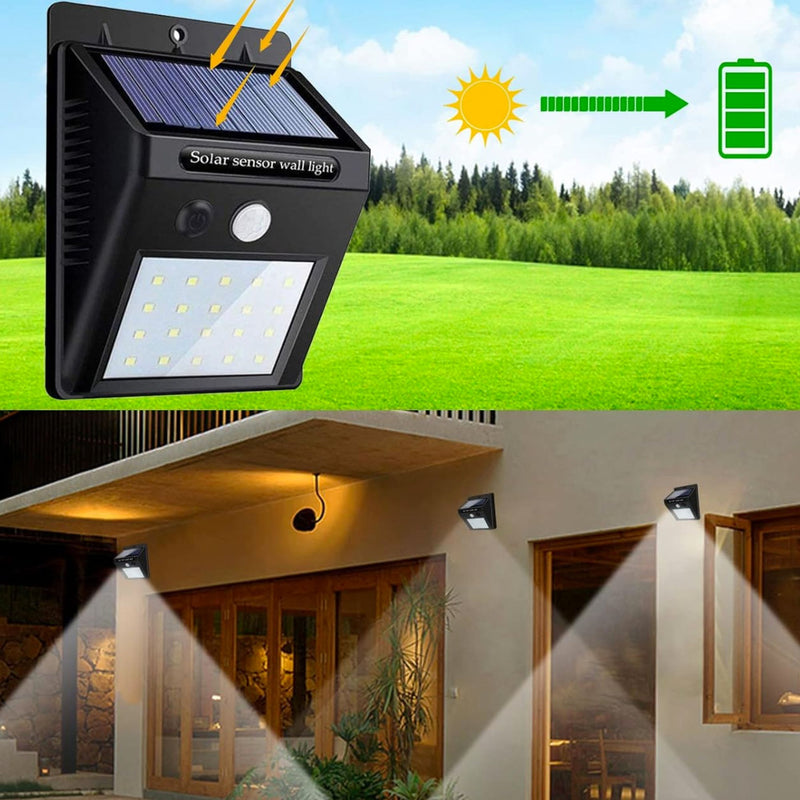 4 Lampade LED Solare da Esterno Illuminazione Eco-sostenibile